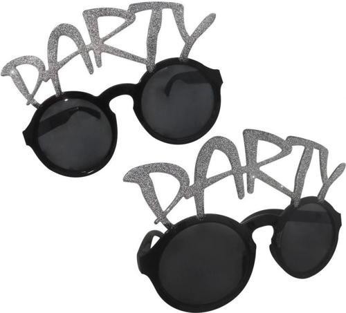 Nessiworld Gümüş Simli Party Yazılı Parti Gözlüğü Show 15x7 cm