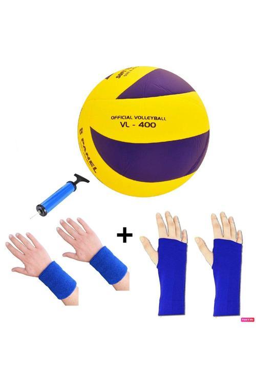 Vl-400 Set Voleybol Topu Soft Yapıştırma 3 Astar + Pompa + Çift Kolluk + Çift Havlu Bileklik