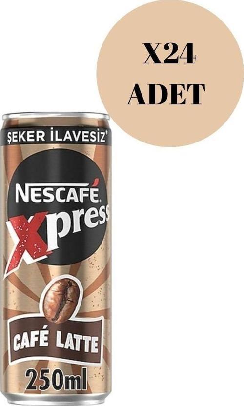 NESCAFÉ XPRESS Café Latte Şeker İlavesiz Soğuk Kahve 250ml x24