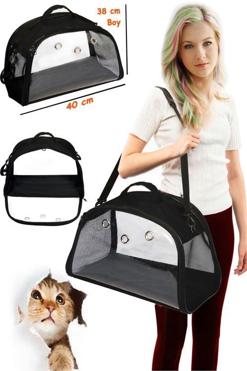 Star Kedi Çantası Siyah, Alt Taban Bükülmez Yıkanabilir, Kedi Taşıma Çantası