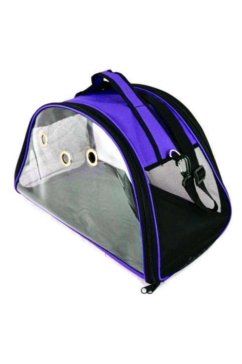 Spor Şeffaf Kedi Köpek Taşıma Çantası Mavi Xl