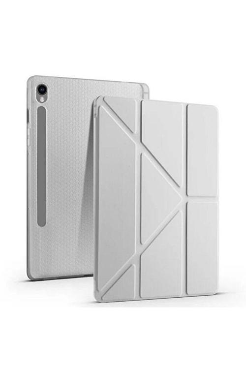 Samsung Galaxy Tab S10 Fe+ Plus 13.1'' Uyumlu Kılıf Kalem Bölmeli Uyku Modlu Arkası Silikon Kapak