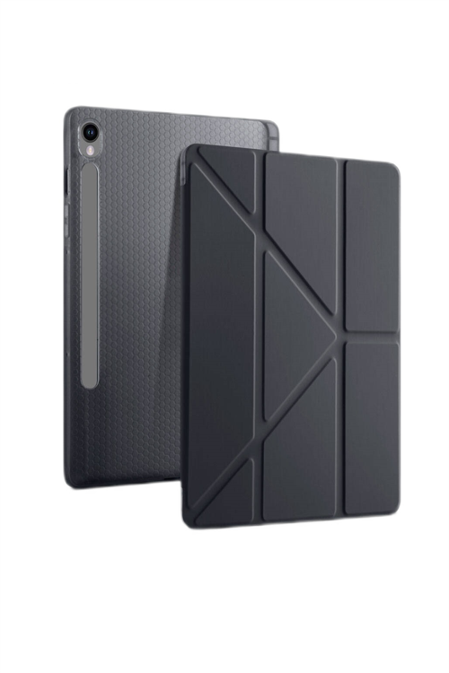 Samsung Galaxy Tab S10 Fe+ Plus 13.1'' Uyumlu Kılıf Kalem Bölmeli Uyku Modlu Arkası Silikon Kapak
