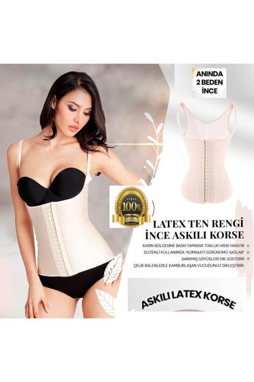 Askılı Çelik Balenli 3 Kademeli Agraflı Şekillendirici Latex Extra Sıkı Göbek Korsesi