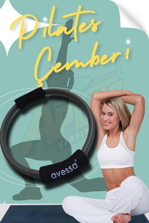 Pilates Çemberi Gri 35 Cm Çapında Denge Esneklik Için Mükemmel- Sıkı Ve Güçlü Kaslar