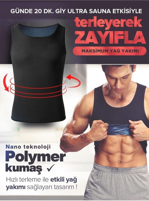 Erkek Termal Sauna Pro Atlet Sauna Etkili Terleme Atleti Ince Kumaş Sweet Sweat Atlet