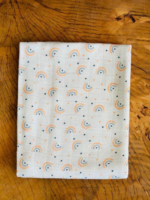 Bebek Portakal Dilim Desen Baskılı Müslin Battaniye Örtüsü