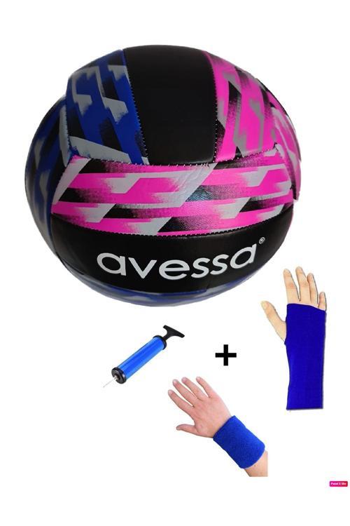 Dikişli Yumuşak Deri Soft Touch Antrenman Salon Voleybol Topu Pompa + Kolluk + Havlu Bileklik