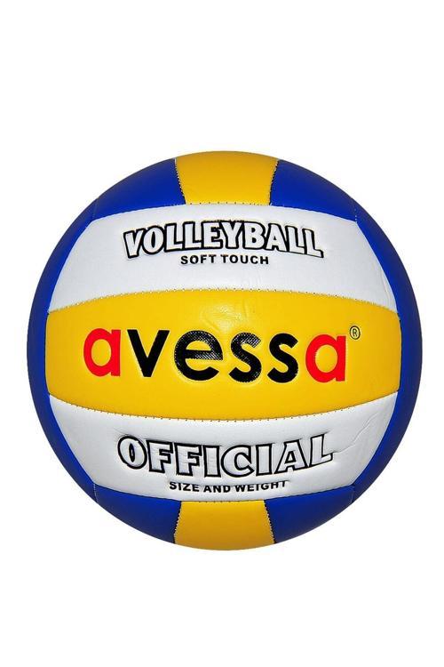 Voleybol Topu Fosforlu Voleybol Topu Deri Voleybol Topu Dikişli Mavi Beyaz Sarı B3019