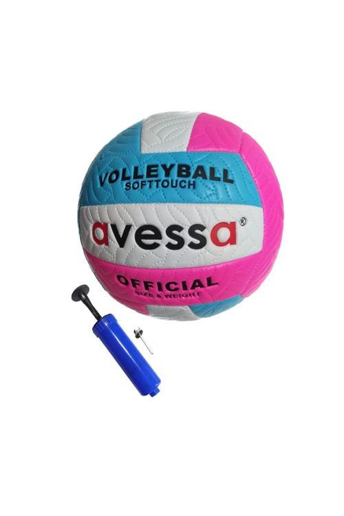 Vlm-700 Makina Dikişli Soft Touch 280 Gr Fosforlu Deri Voleybol Topu No:5 Top Pompası
