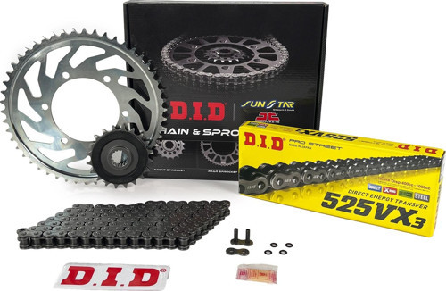 ZİNCİR DİŞLİ SETİ BMW F R 800cc ZİNCİR: DID-525VX3 Çelik-120 ÖN DİŞLİ: JT 20T ARKA DİŞLİ: SUNSTAR 47T 2009-2018