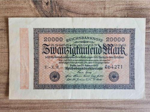 1923 Tarihli Alman 20Bın Mark. Orijinal