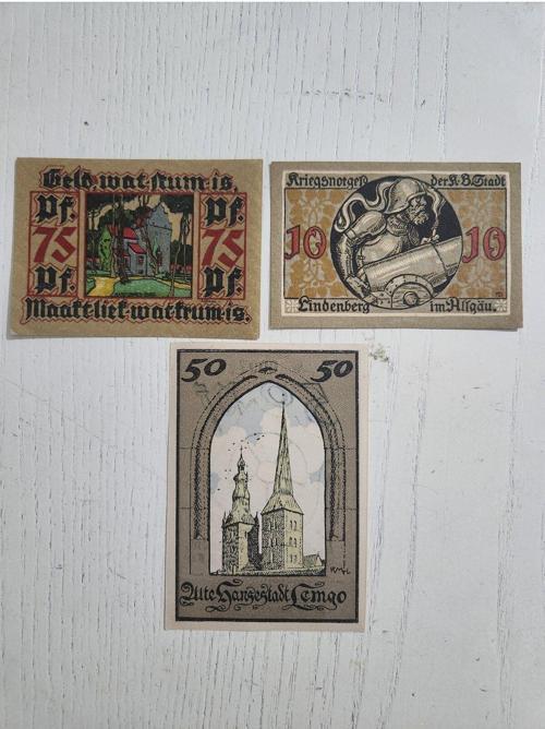 1921 Yılına Ait 3 Adet Alman Notegeld