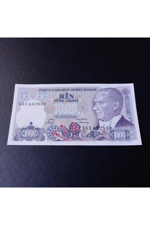 7.Emisyon 1000 Türk Lirası G Serisi - 2.Tertip Çil Eski Kağıt Para