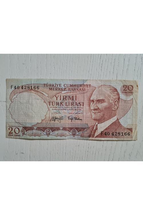 6. Emisyon 20 Türk Lirası Haliyle Kondüsyonda Banknot