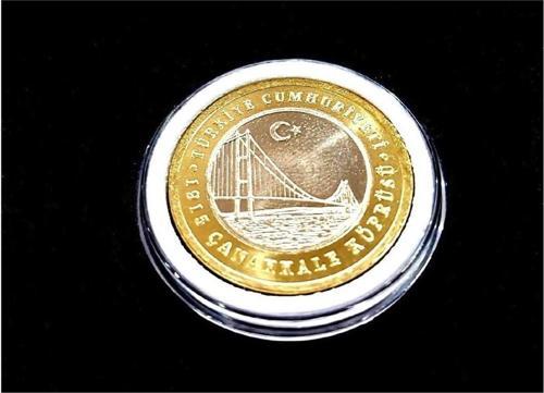 4 Adet Kapsülde Çanakkale Köprüsü 1 Tl Para 2022 Yılı Çil