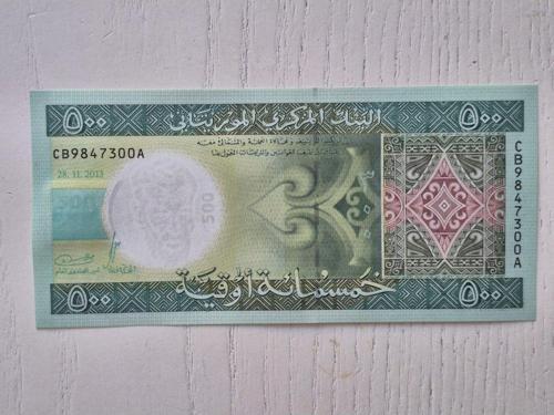 2013 Moritanya 500 Ouguiya Çil. Temiz Koleksiyonluk Nadir.