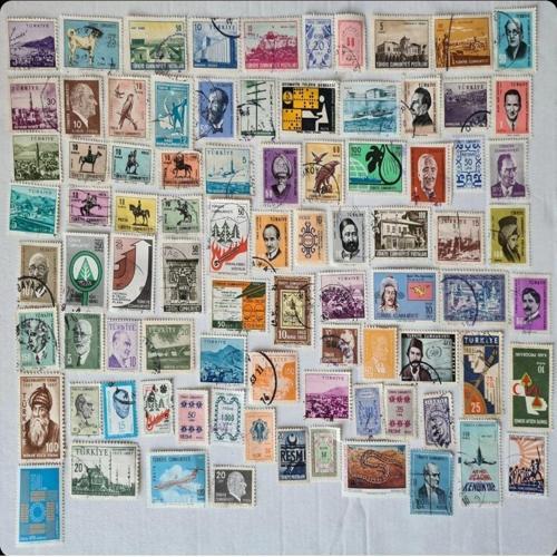 50 Adet Yerli Pullar Karışık Koleksiyon Nadir