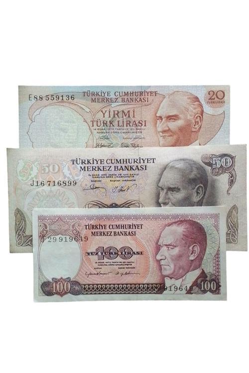 3 Adet 6. Ve 7. Emisyon Kağıt Para. Eski Koleksiyon Kağıt Para. Eski Para.