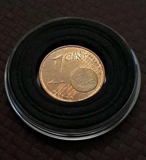 2002 1 Euro Cent Eski Madeni Para Kapsül Içinde Görseldeki Ürün / 340