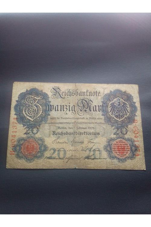 Almanya 1908 20 Mark Eski Koleksiyon Yabancı Kağıt Para Koleksiyon Başlangıç Setleri