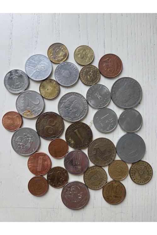 30 Adet Yabancı Madeni Nadir Temiz. Yabancı Madeni Farklı Maddeler