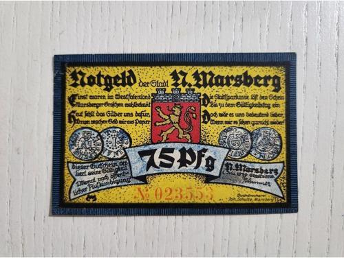 Alman Notegeld 1921 Tarihli. Orijinal Dönemine Ait 75Pfs