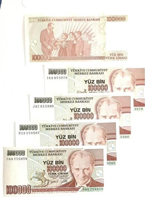 7. Emisyon 100.000 Türk Lirası Koleksiyon Eski Para. Hobi Kağıt Para. Para Koleksiyonu.