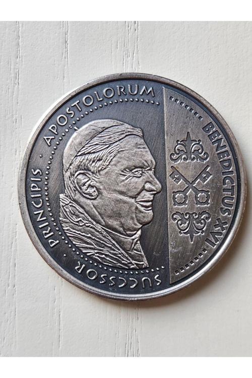 4Cm Çap Nadir Papa Hristiyan Madalya. Nadir Madalyon 4Cm Çap