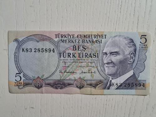 6. Emisyon 5 Türk Lirası Kondüsyonda Banknot Koleksiyon