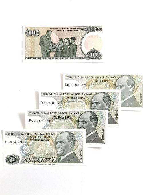 7. Emisyon 10 Türk Lirası . Eski Koleksiyon Kağıt Para. Para Koleksiyonu. Antika Para. Eski Para.