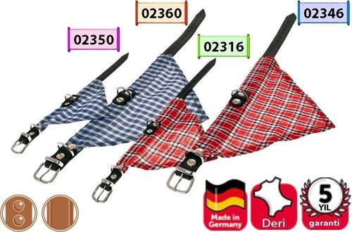 Deri Bandanalı Boyun Tasma 52CM Mavi