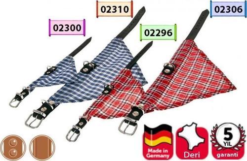 Deri Bandanalı Boyun Tasma 52cm Mavi
