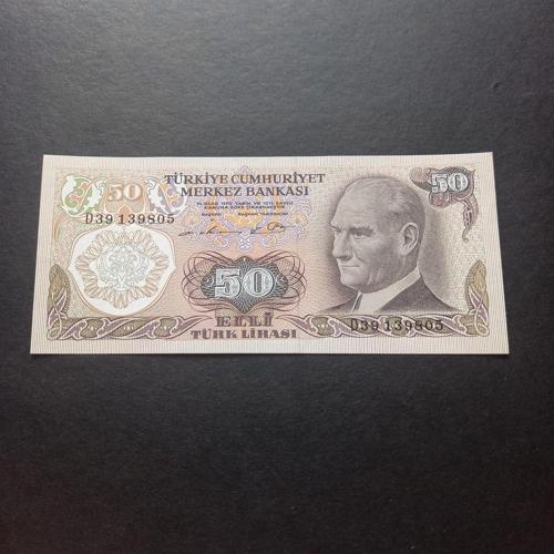 6. Emisyon 50 Türk Lirası,Çil Eski Kağıt Para