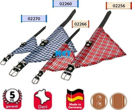 Deri Bandanalı Boyun Tasması 32CM Mavi