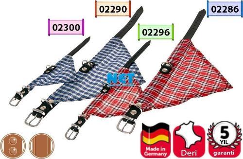 Deri Bandanalı Boyun Tasması 42CM Kırmızı