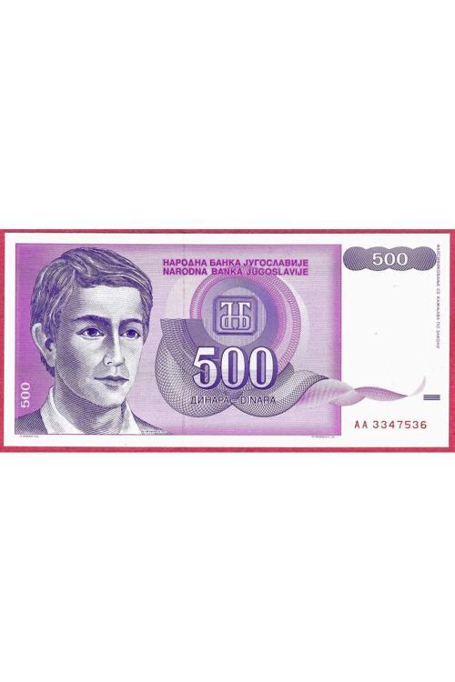 Yugoslavya Yugoslavıa 500 Dınara 1992 Unc Çil