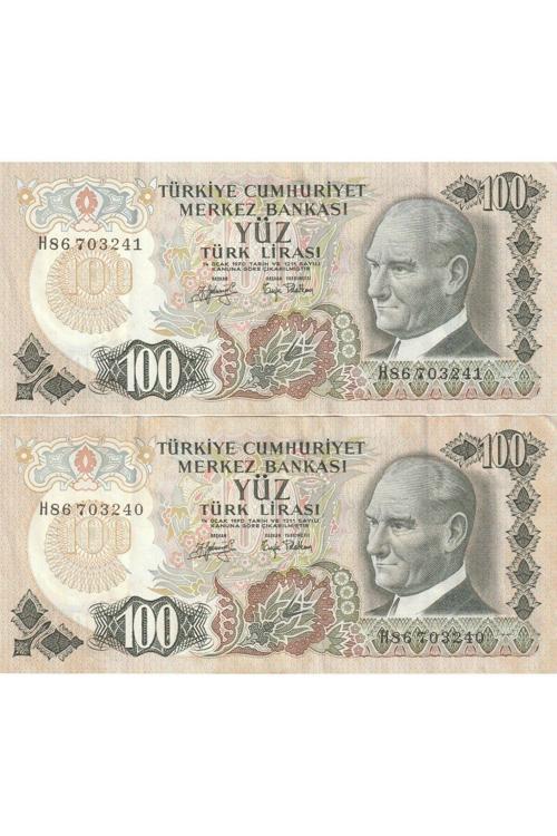 6. Emisyon 100 Türk Lirası Seri Takipli Ççt+ Eski Kağıt Para