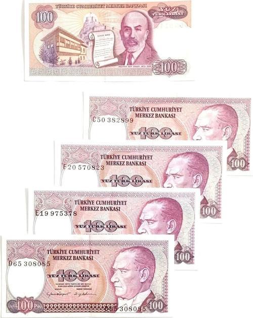 7.Emisyon 100 Türk Lirası Hobi Eski Para. Koleksiyon Kâğıt Para. Hatıra Para.