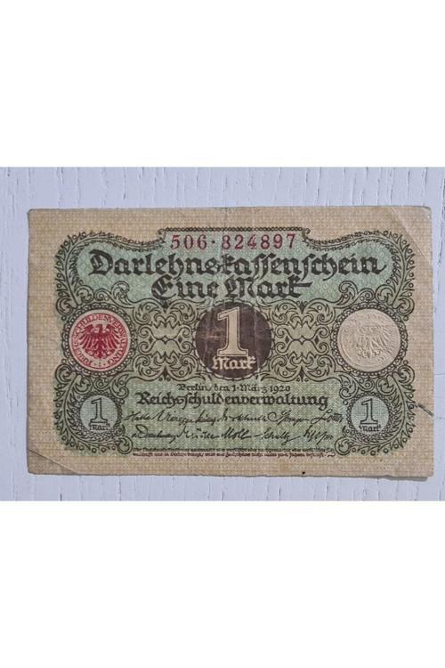 1920 Alman Berlin 1 Mark Banknot Temiz