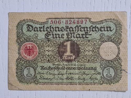 1920 Alman Berlin 1 Mark Banknot Temiz