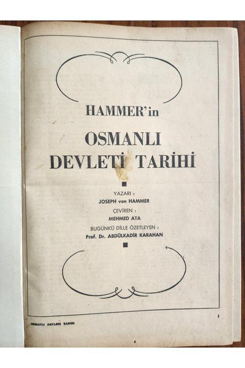 Osmanlı Devleti Tarihi Hammer 380 Sayfa. Cildinde