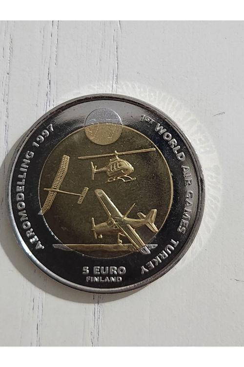 1997 Finlandiya Türk Hava Oyunları Hatıra Madalyon 4Cm Çap. Tertemiz Durumda Nadir Ve Ağır Bir Madal