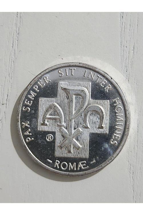 3.5Cm Çap Nadir Roma İnsanlar İçin Barış Hatıra Madalya. Nadir Madalyon 3.5Cm Çap Muhteşem Görsel