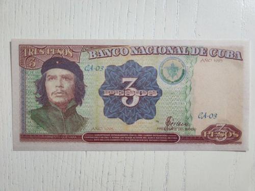 Küba Ödüllü Tasarım 3 Pesos. Tablo Gibi Görünümlü. Che