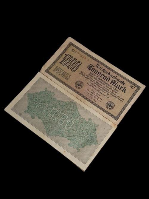 Almanya 1000 Mark 1922 Kullanılmış Haliyle Eski Koleksiyon Kağıt Para.