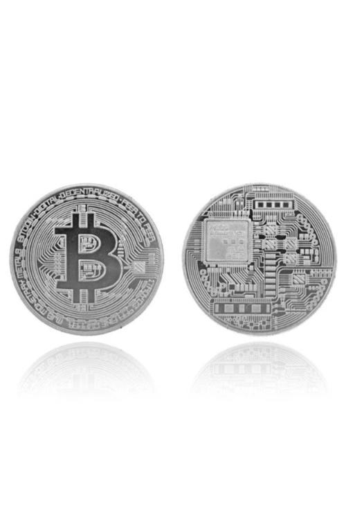 Emir Collectıon Bitcoin Hatıra Gümüş Kaplama Madeni Para Çil