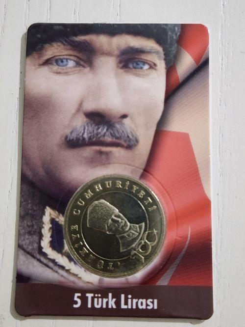 Madeni 5 Ata Lira Kutusunda Çil. Koleksiyonluk Madeni 5 Lira. Hatıra Para