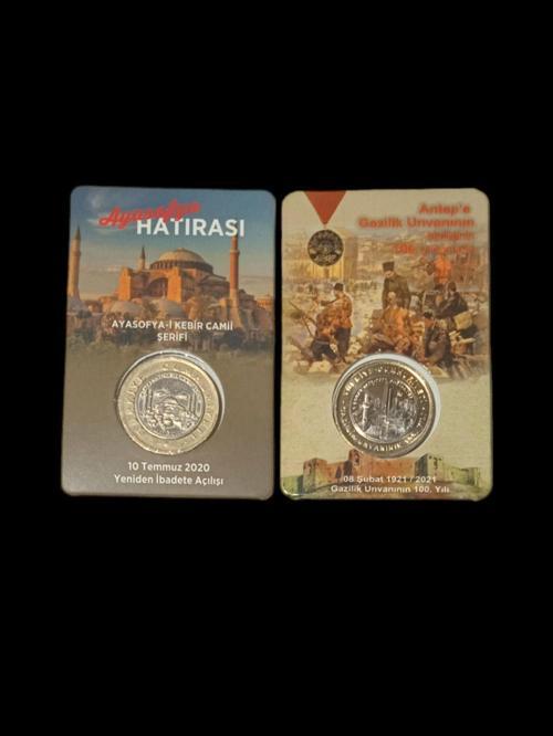 Ayasofya Açılış Ve Antep Gazilik Hatıra Parası . 1 Lira.