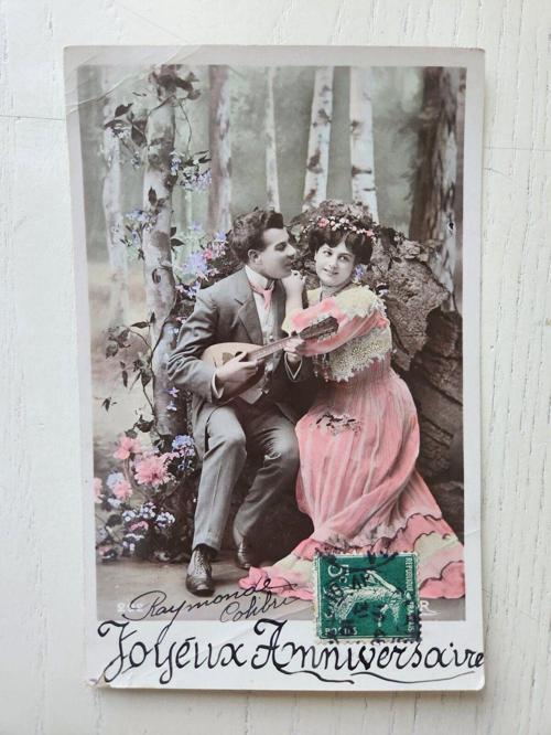 Postadan Geçmiş Sevda Kartı Pullu. 1900Lere Ait